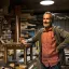 Portrait de Laurent Rouzeau, debout dans son atelier
