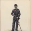 Dessin d'époque d'un membre de la Garde Nationale